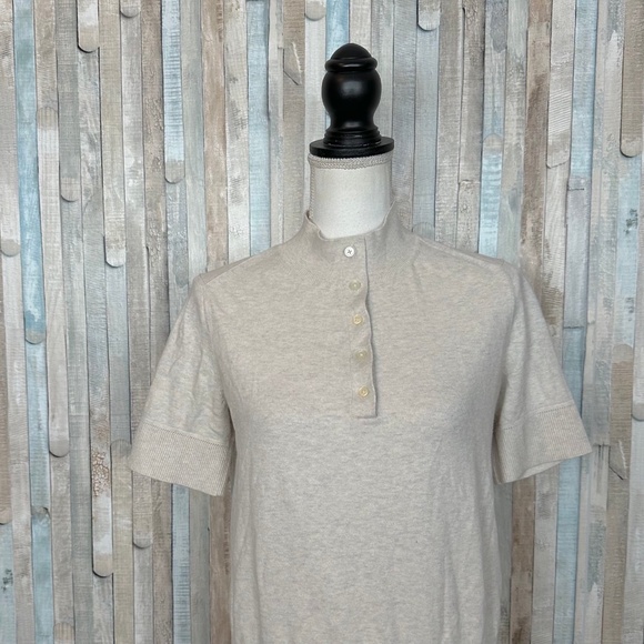 Everlane S The Organic Cotton Button Mockneck Pullover Sweater Knit Top Polo - Picture 3 of 7